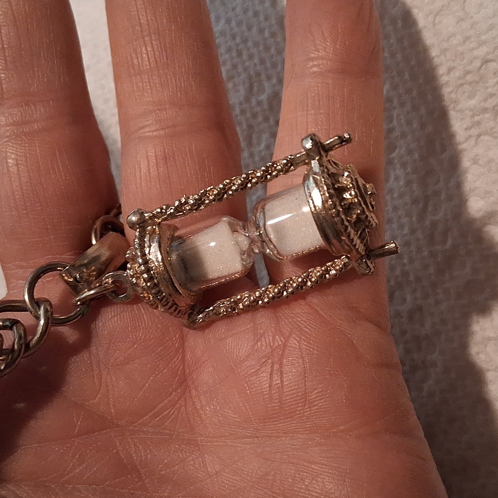 Vintage Hourglass Charm Bracelet